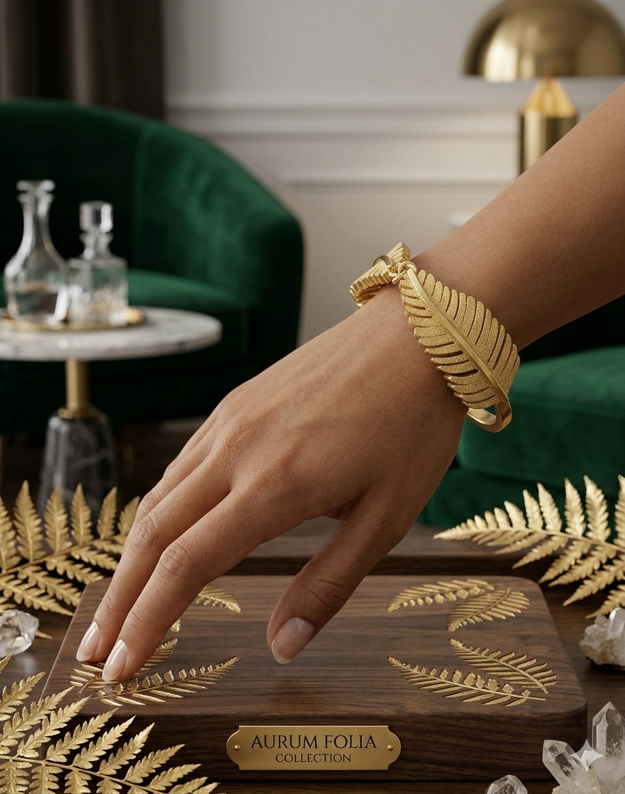 Golden Leaf Textured Cuff
