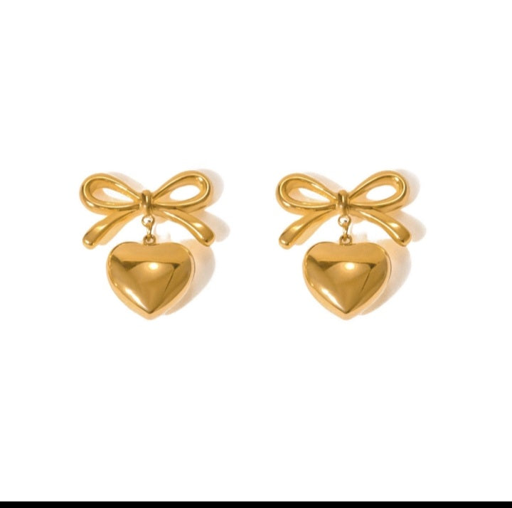 Bow drop heart earnings