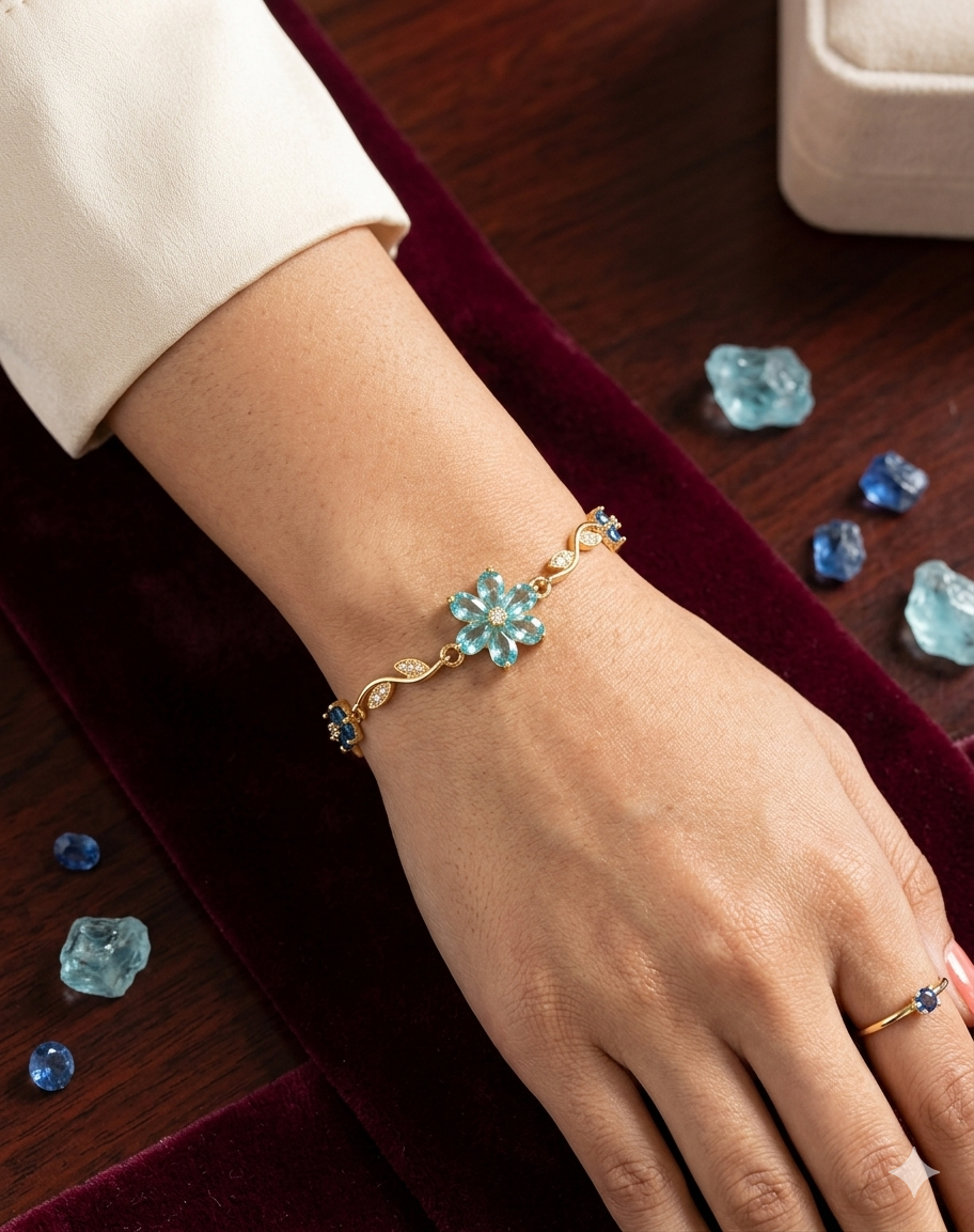 MAGICAL CRYSTAL FLOWER BRACELET ANTI TARNISH