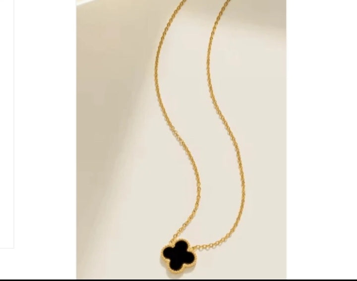Black clover anti tarnish neaclace