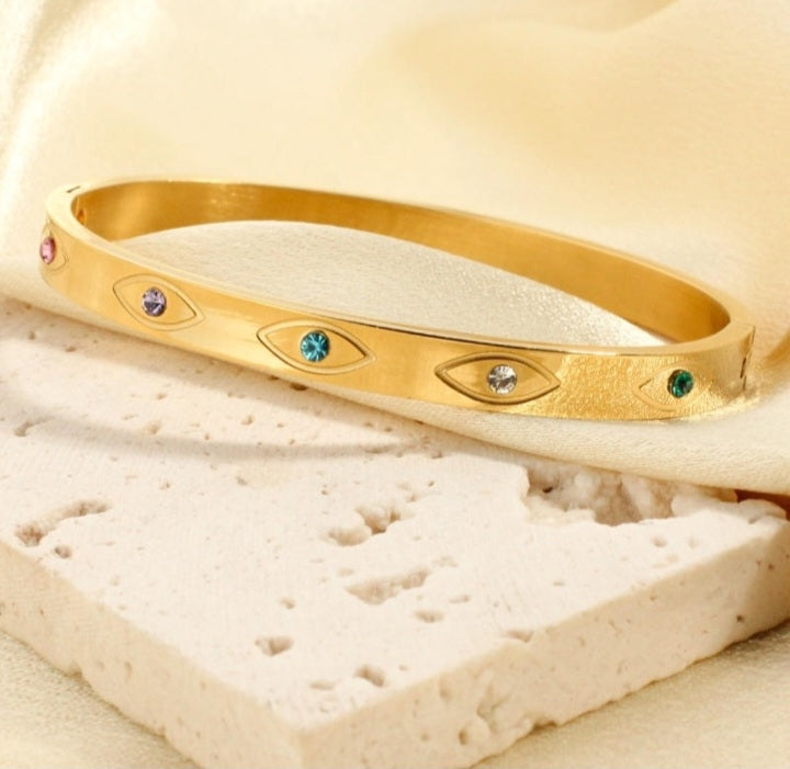 Multicolour evil eyes bracelet