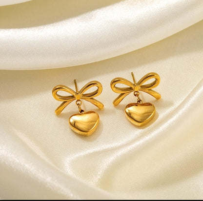 Bow drop heart earnings