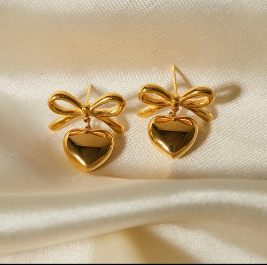 Bow drop heart earnings