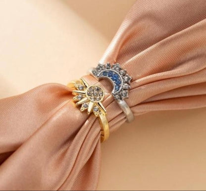Sun & moon style 2 couple ring