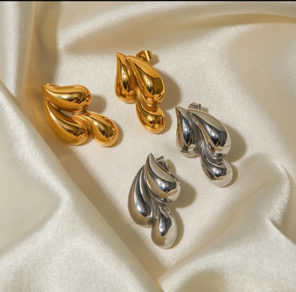 Triple water drop earrings