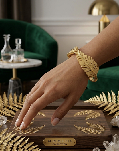Golden Leaf Textured Cuff