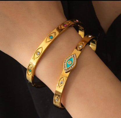 Multicolour evil eyes bracelet