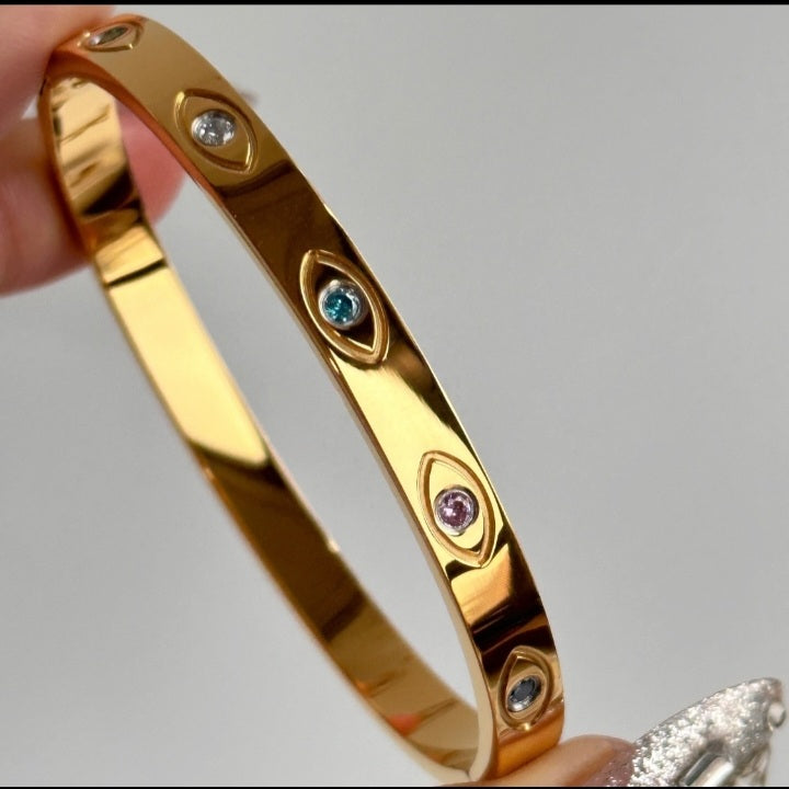 Multicolour evil eyes bracelet