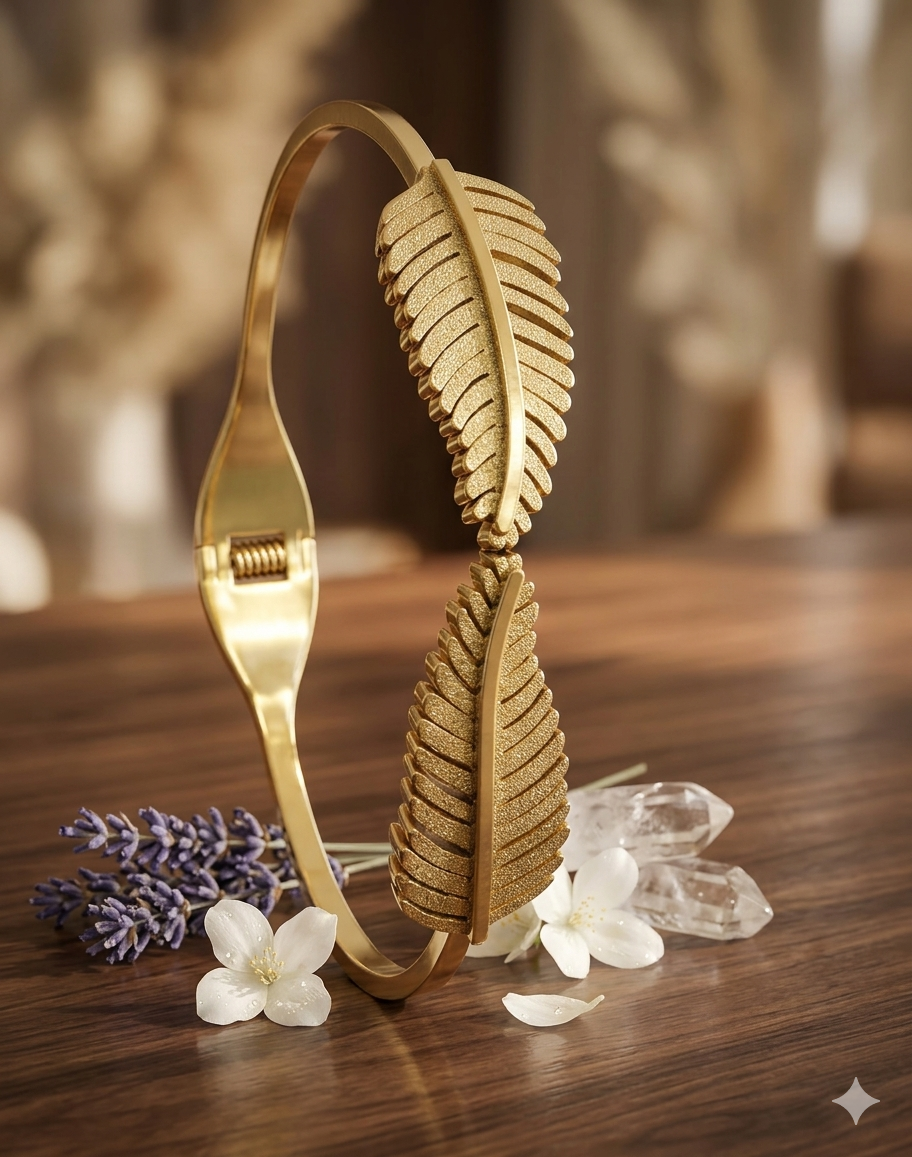 Golden Leaf Textured Cuff