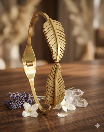 Golden Leaf Textured Cuff