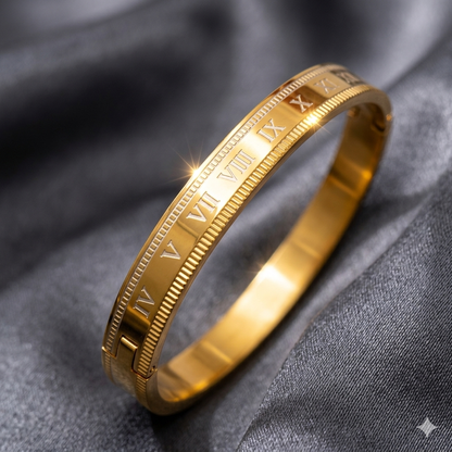 Men's Roman Numeral Gold-Plated Kada