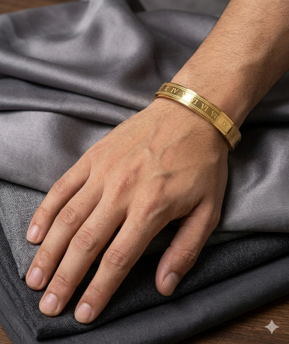 Men's Roman Numeral Gold-Plated Kada