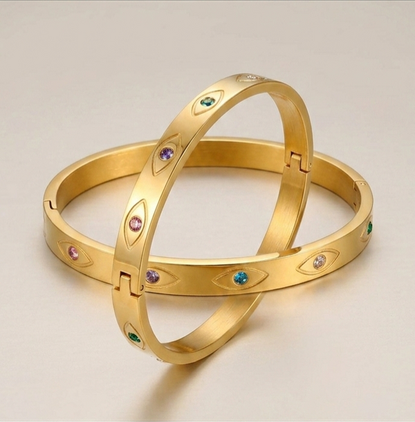 Multicolour evil eyes bracelet