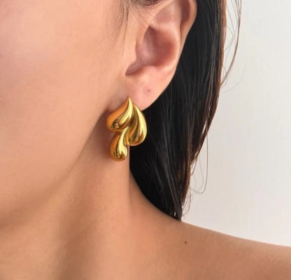Triple water drop earrings
