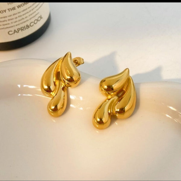 Triple water drop earrings