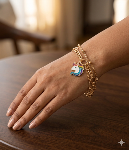 Magical Unicorn Multi-Layer Charm Bracelet