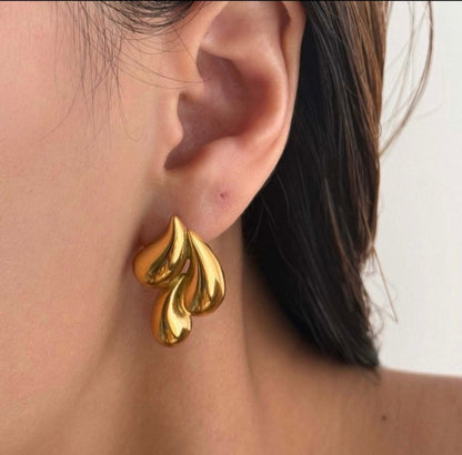 Triple water drop earrings
