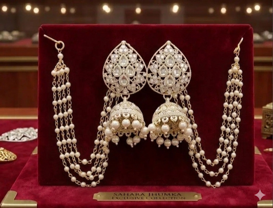 Trending kundan jhumki with earchain