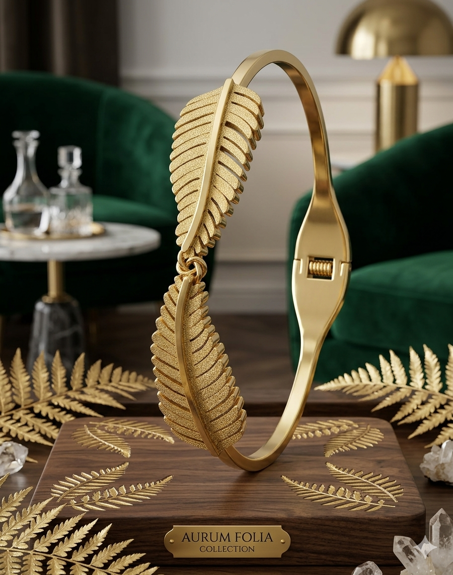 Golden Leaf Textured Cuff