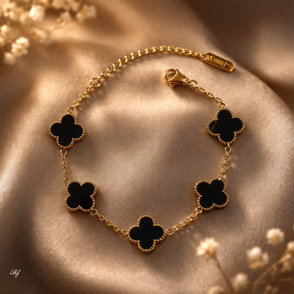 Black clover anti tarnish bracelet