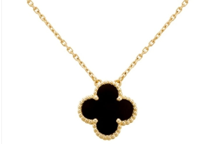 Black clover anti tarnish neaclace
